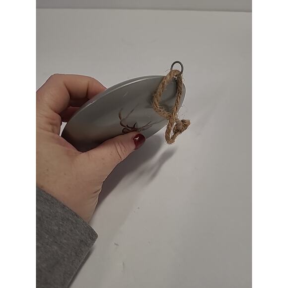 Deer/Stag Fox Christmas Ornament Woodland Hunting Theme Metal Flattened Round - Picture 4 of 5